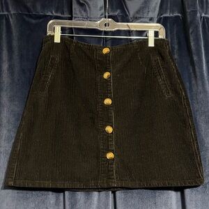 YMI Corduroy Front Button Up Mini Skirt